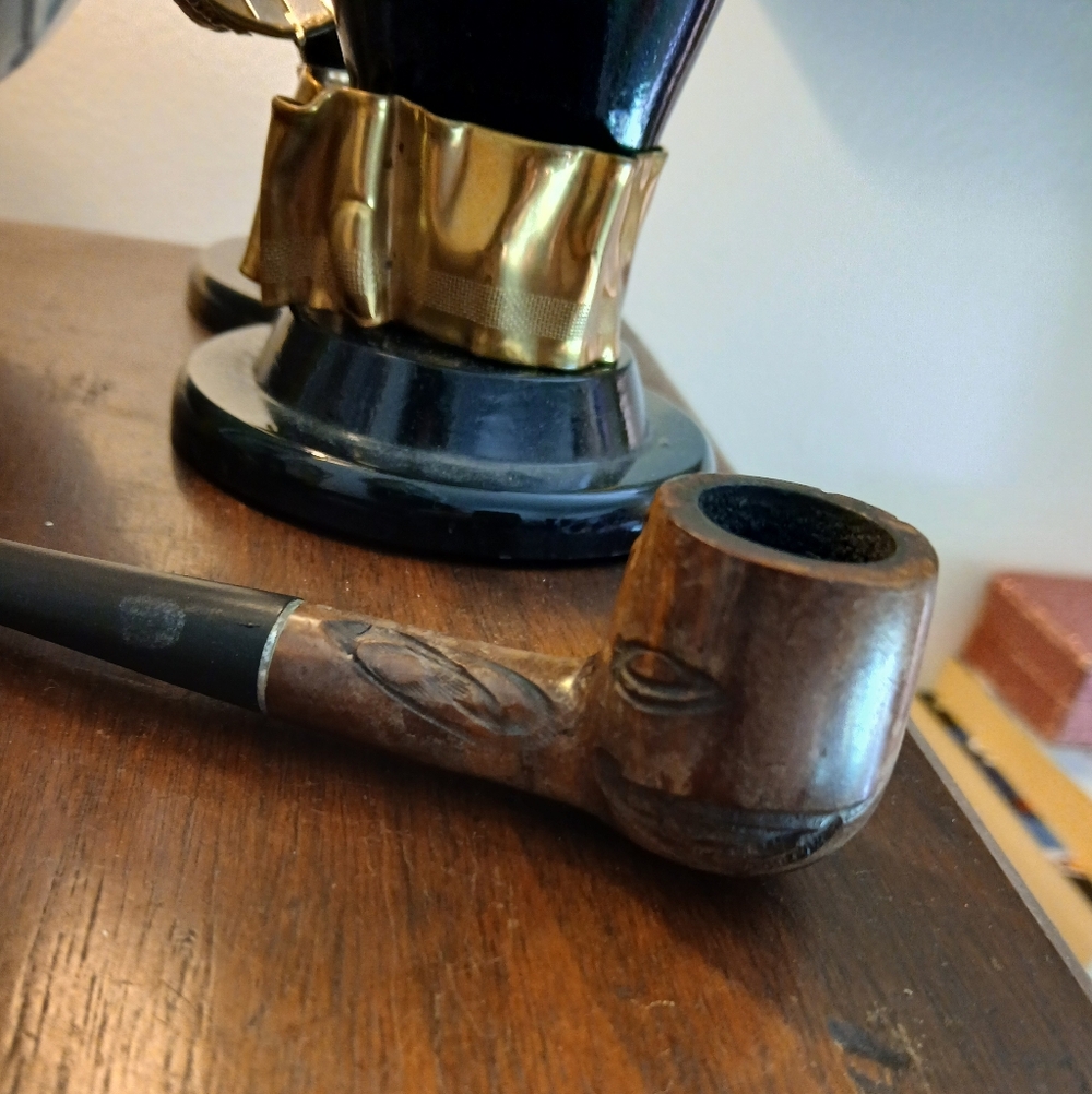 Vintage Carved Wood Smoking Pipe